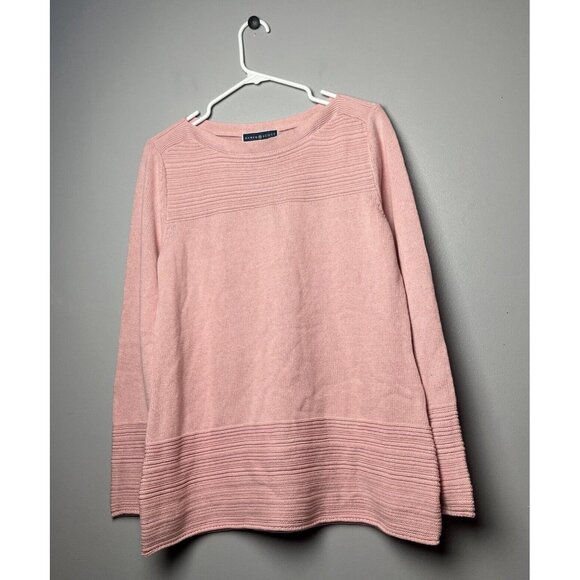 Karen Scott Women's Cotton Boat-Neck Pullover Sweater, Pink, Size Medium - Picture 1 of 7